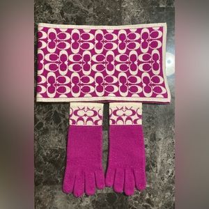 Coach scarf and gloves set